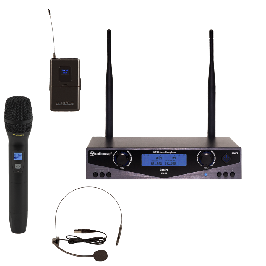 Radiowave UHH-800 радиосистема с 1 головным и 1ручным микрофонами с выборной частотой